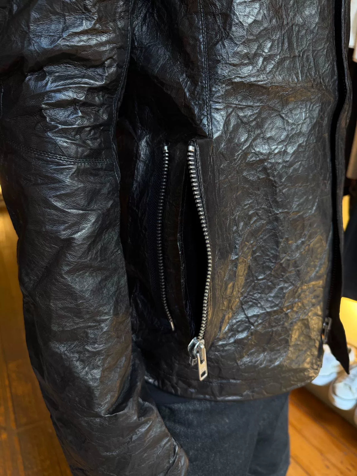 Y/Project FW12 Black Memory Leather Foil Lambskin Jacket by Yohan Serfaty