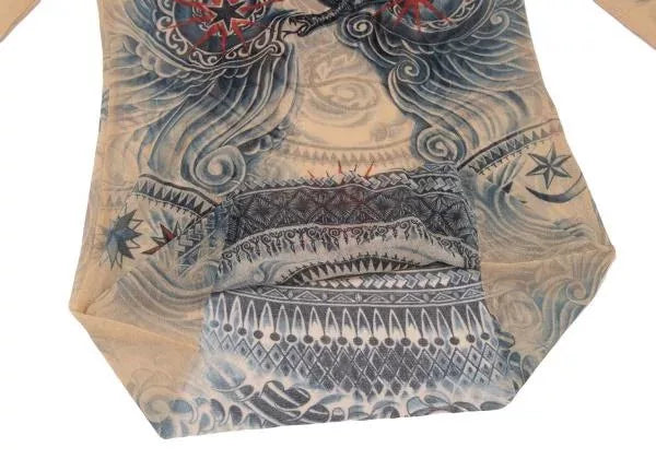 Jean Paul Gaultier Vintage Beige Floral Mesh Top