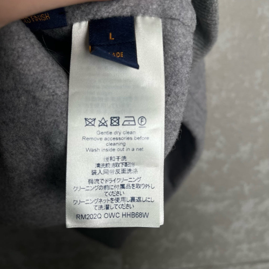 Louis Vuitton Gray Cashmere Leather Logo Hoodie