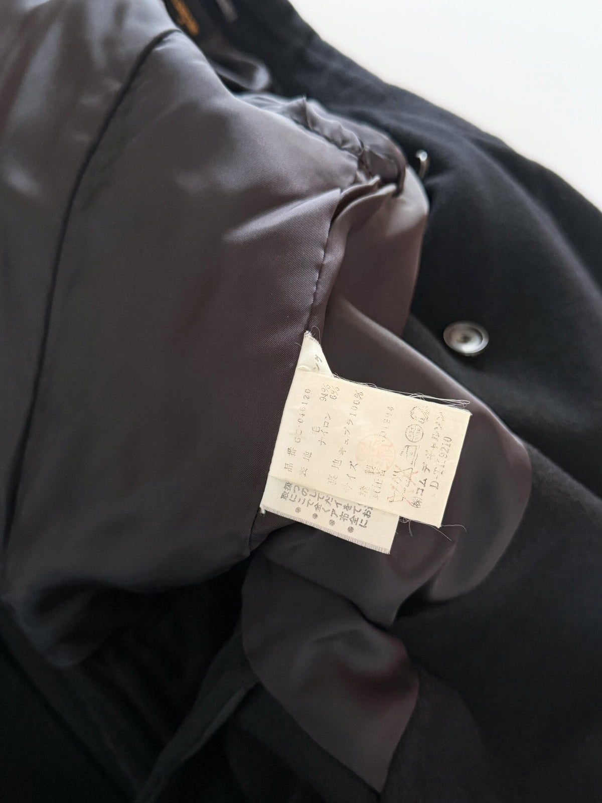 Comme Des Garcons Rei Kawakubo 1994 mainline shrunken wool coat