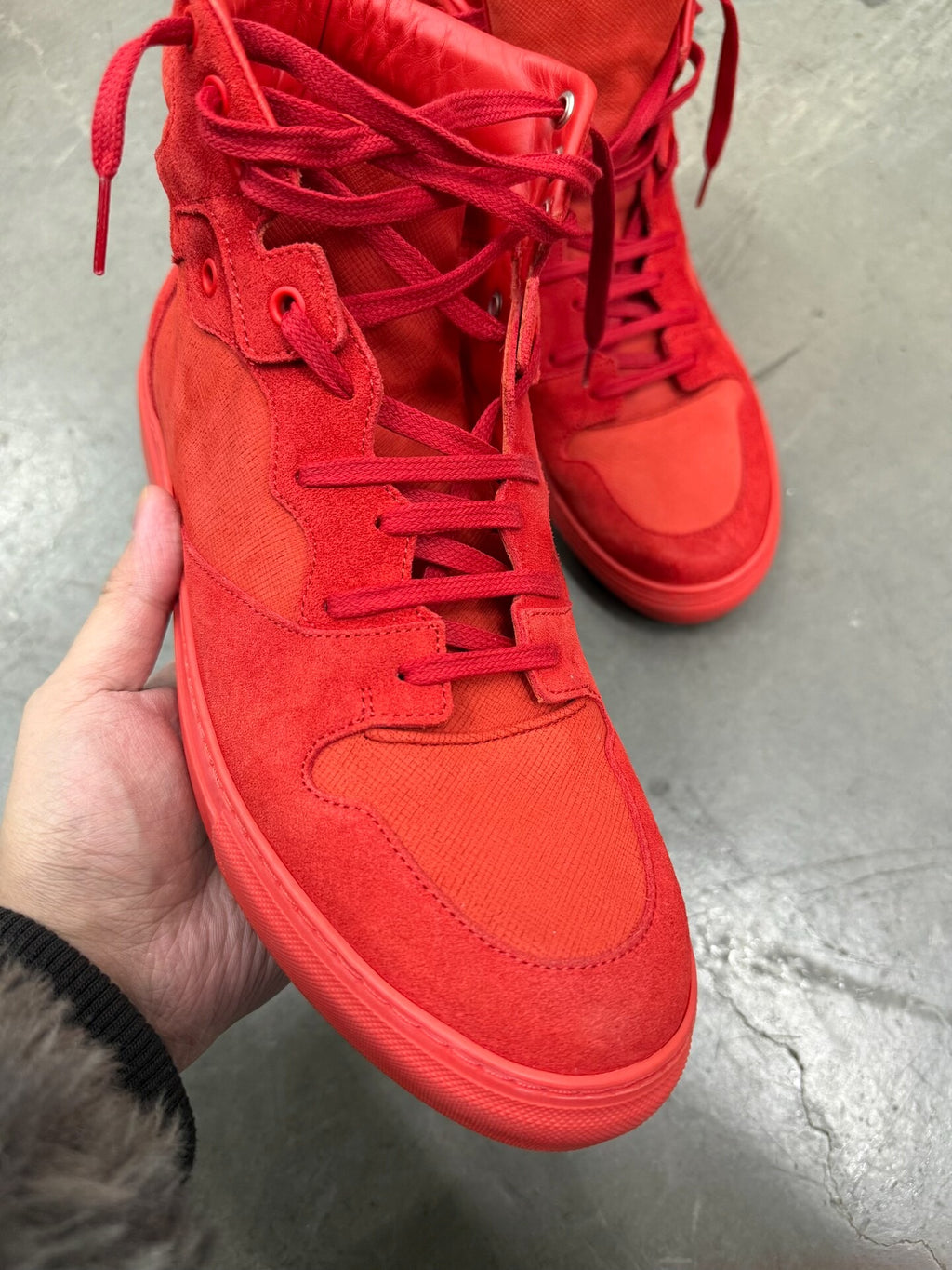 Balenciaga High Top Red Sneakers