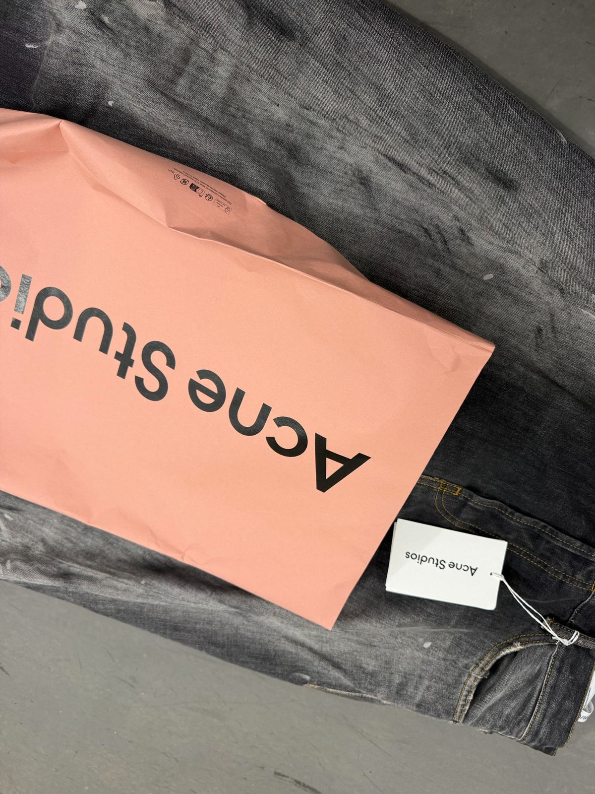 Acne Studios 2006f Black Paint-Splatter Jeans