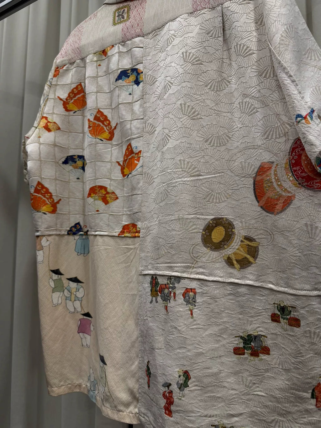 aviva jifeixue antique fabric patchwork shirt
