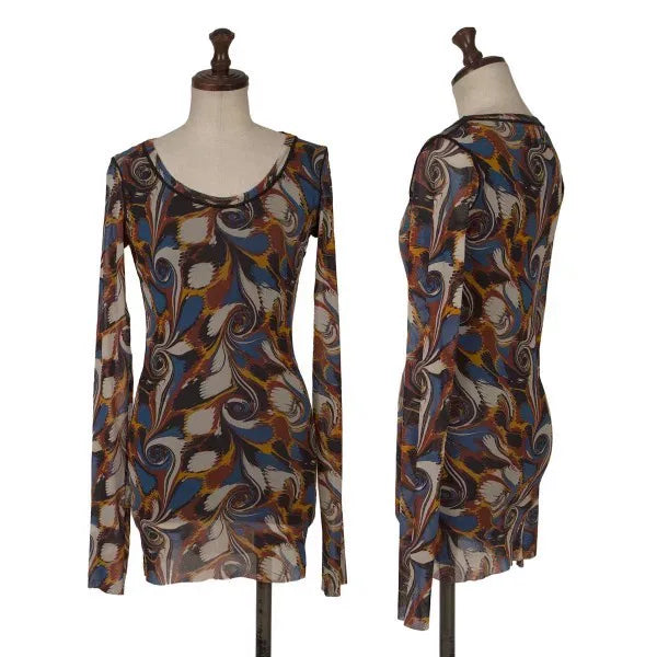 Jean Paul Gaultier Vintage Dark Floral Mesh Top