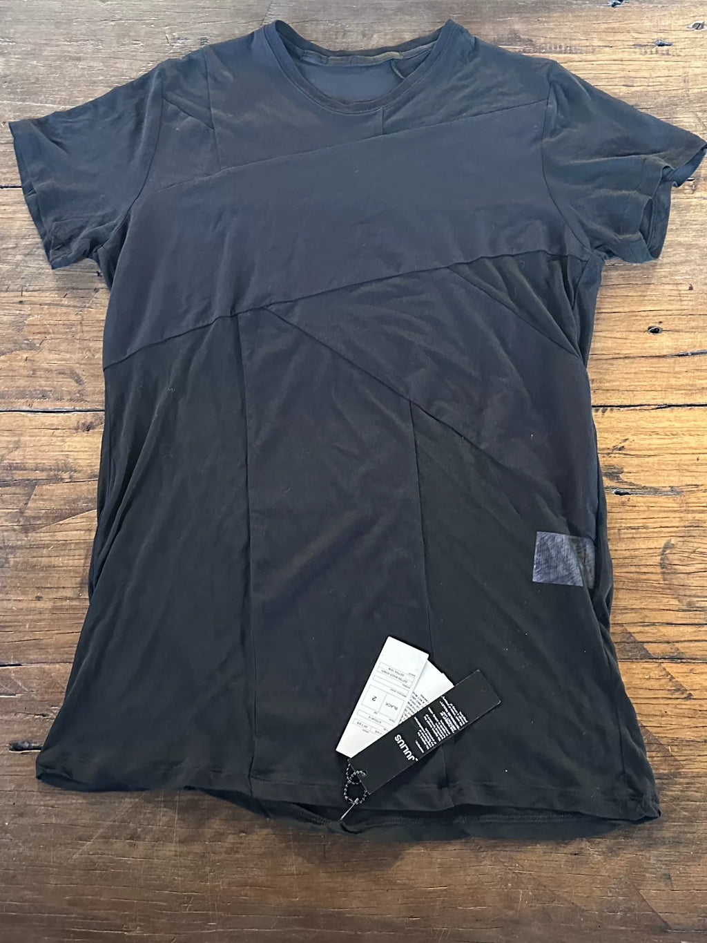Julius FW17 Black Fabric Splice Cotton Top