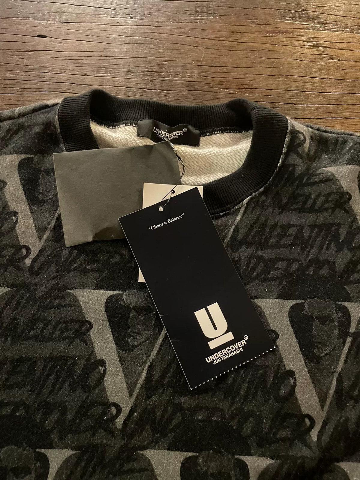 Undercover × VALENTINO Black Time Traveler Print Cotton Sweatshirt