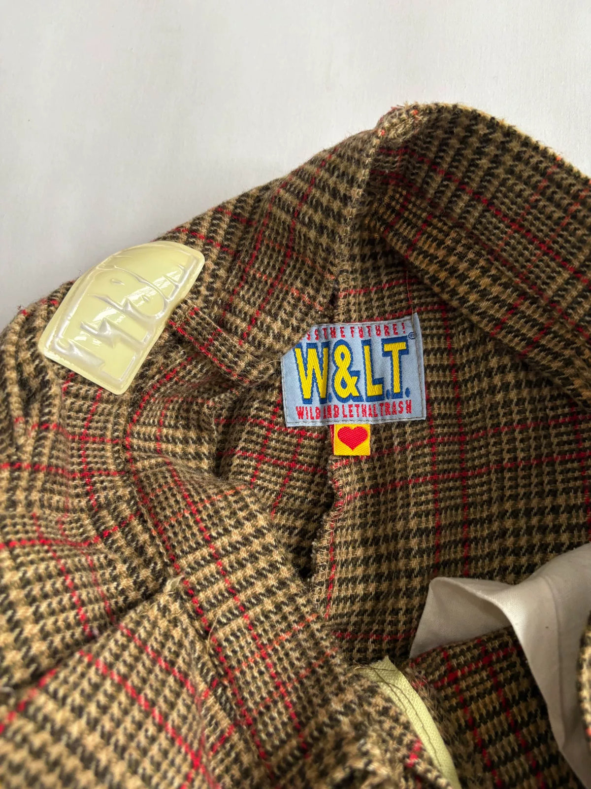 Walter van Beirendonck 1997 showpiece swan plaid pants
