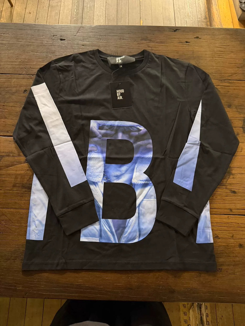 HBA Hood By Air FW15 Black Seven Wonders Long Sleeve Cotton Tee