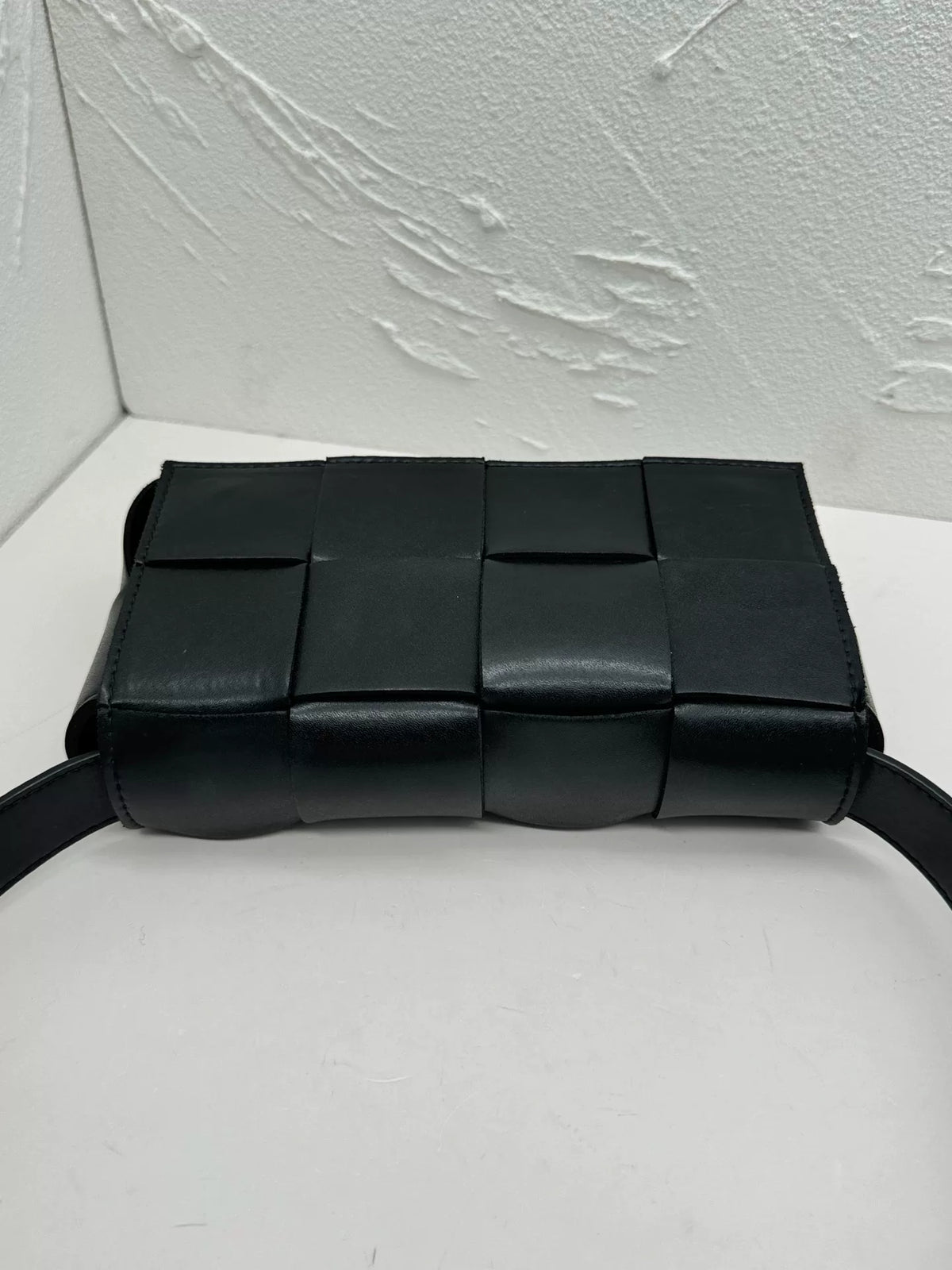 Bottega Veneta Black Lambskin Woven Belt Bag