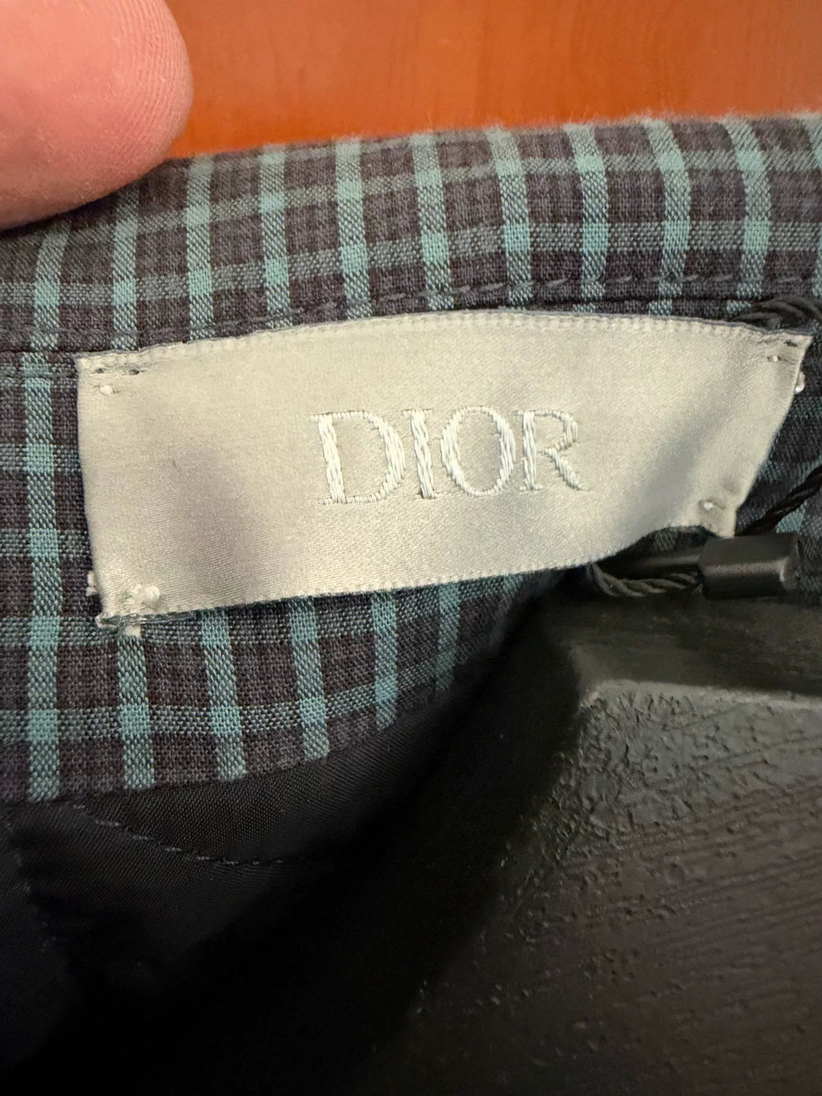 Dior SS26 Navy Blue Plaid Cotton Jacket