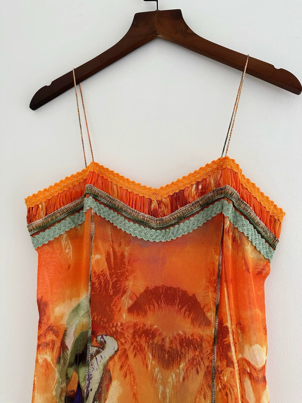 Jean Paul Gaultier sunset portrait print slip dress
