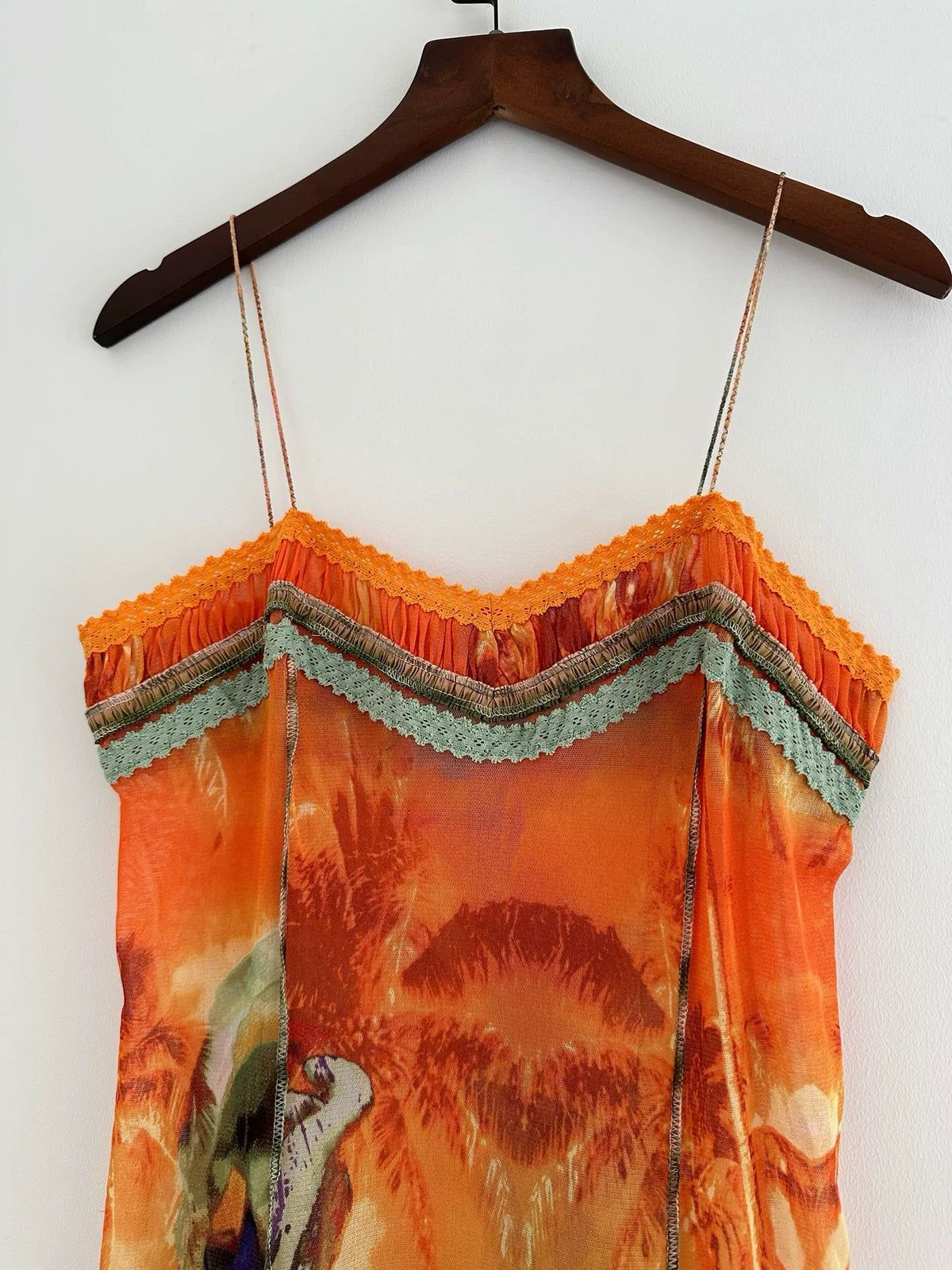 Jean Paul Gaultier sunset portrait print slip dress
