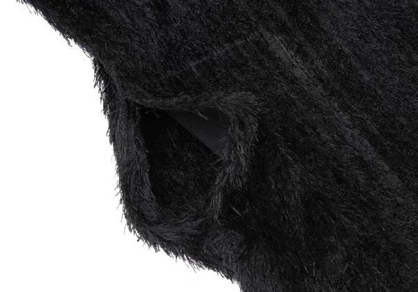 Issey Miyake Vintage Black Gold Faux Fur Pleated Sweater