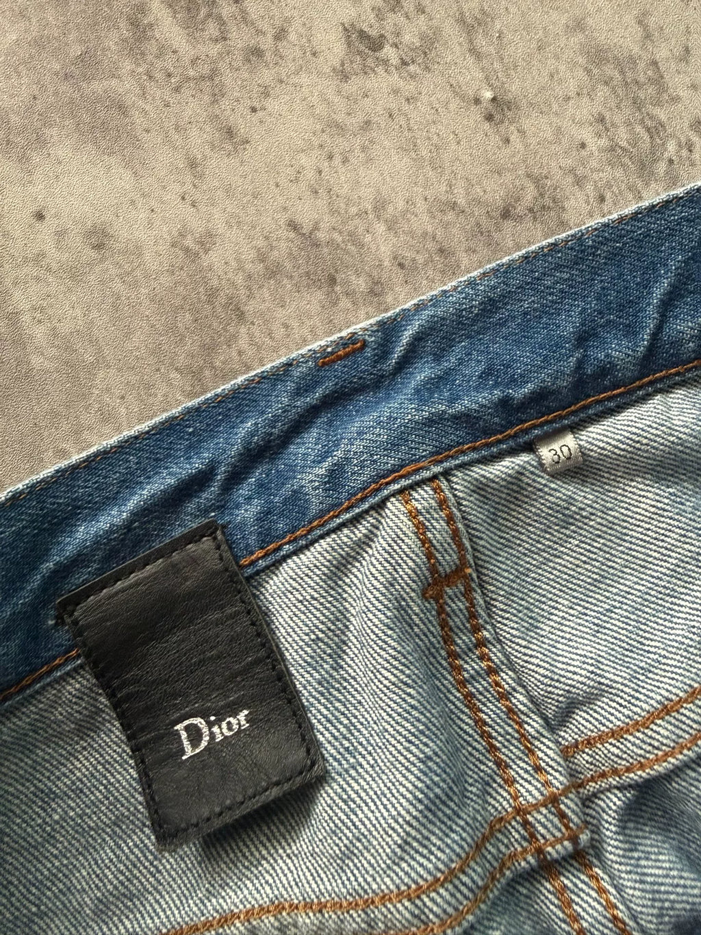 Dior Homme 11SS Blue Washed Distressed Dirty-Dye Jeans