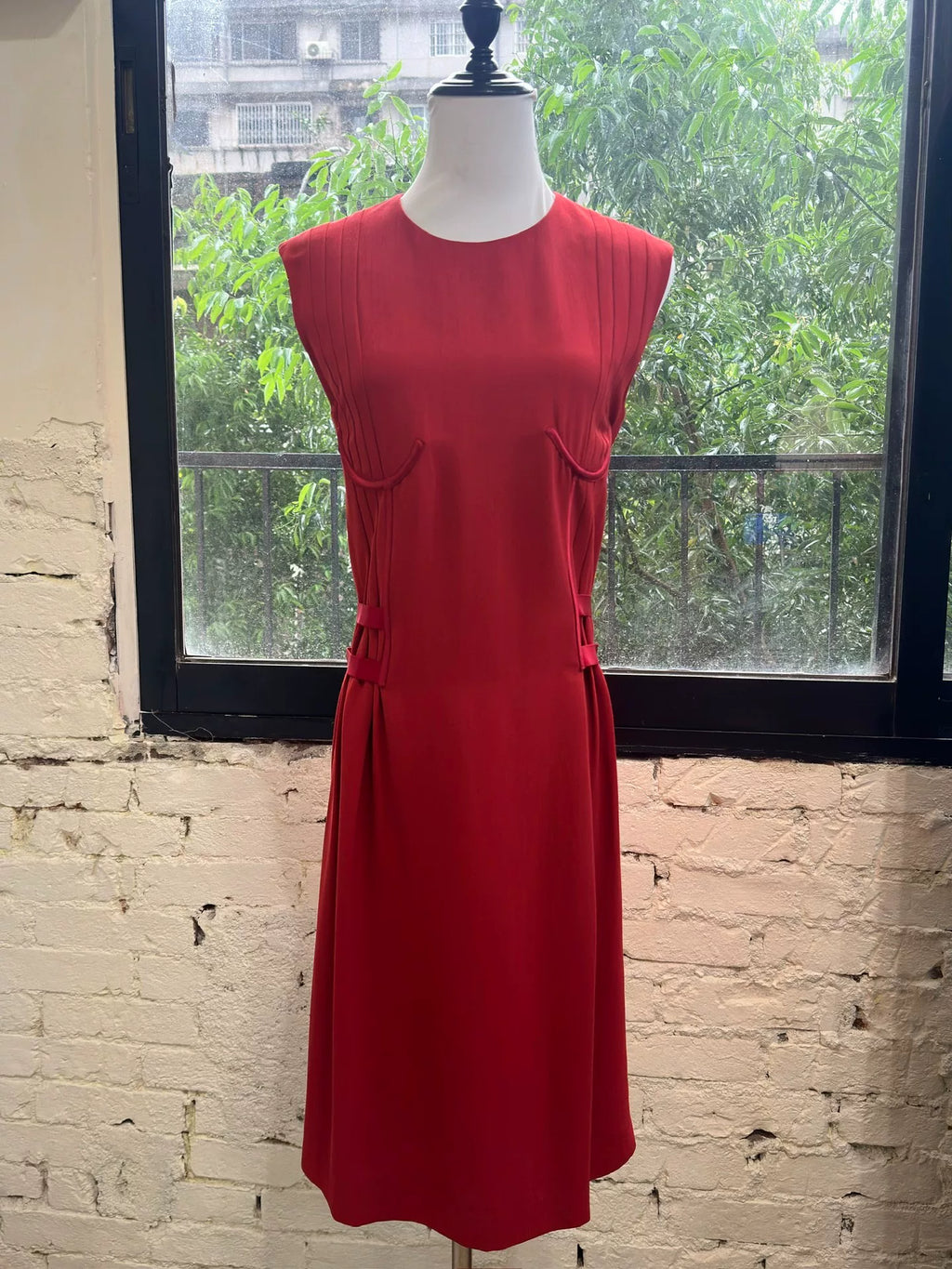 Maison Margiela Waist-Cinched Buckle Dress