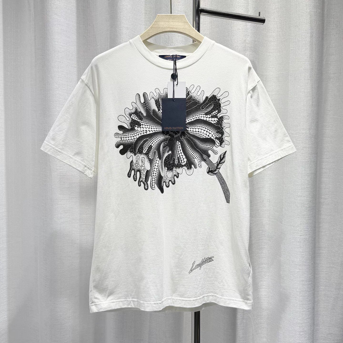 Louis Vuitton Yayoi Kusama Polka Dot Psychedelic Print Cotton White Short Sleeve T-Shirt