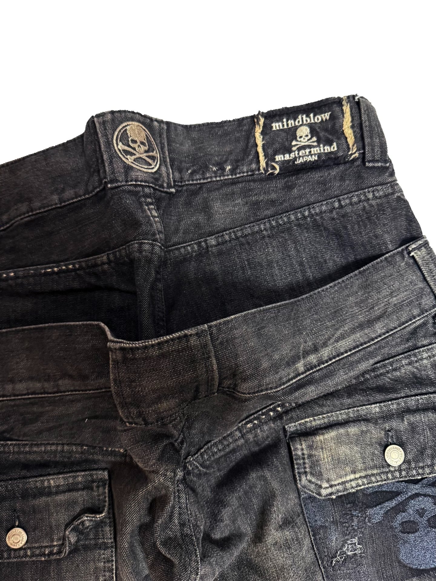 Mastermind Japan 11AW Mindblow Black Distressed Pants