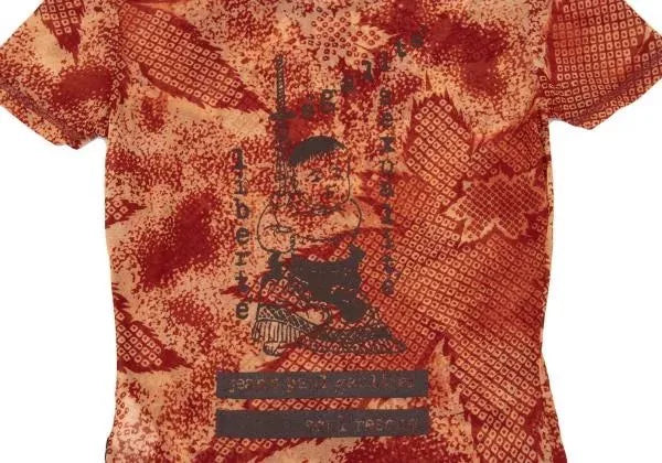 Jean Paul Gaultier Vintage Orange Maple Leaf Mesh Top