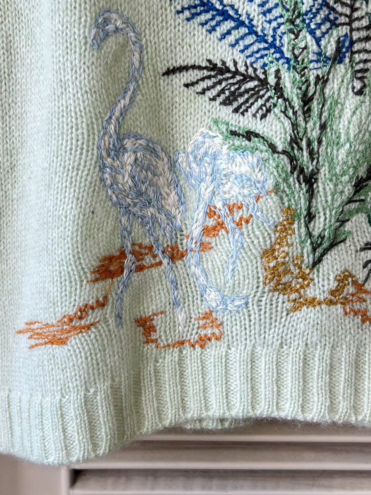 Dior palm embroidered cashmere sweater