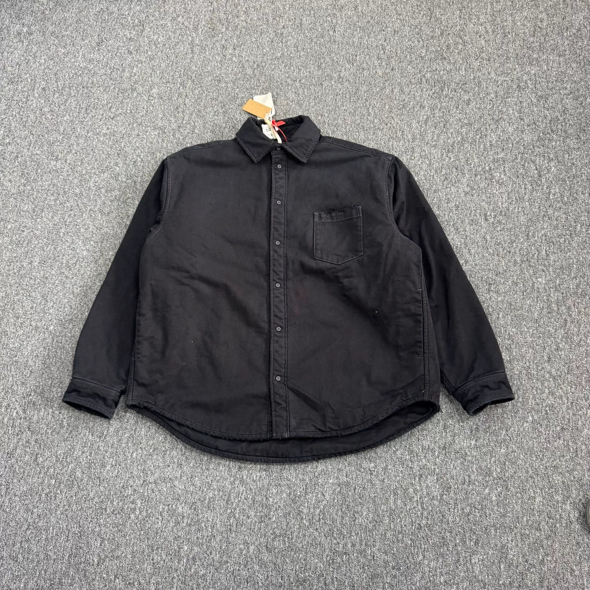 Balenciaga Black Washed Distressed Denim Jacket