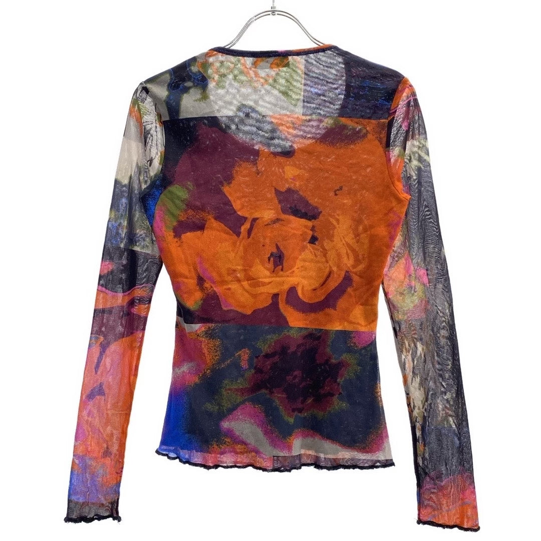 Jean Paul Gaultier Psychedelic Mesh Long Sleeve Top