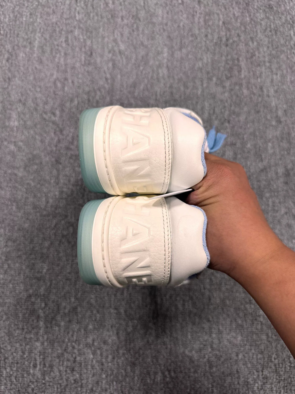 Chanel White & Blue Sneakers