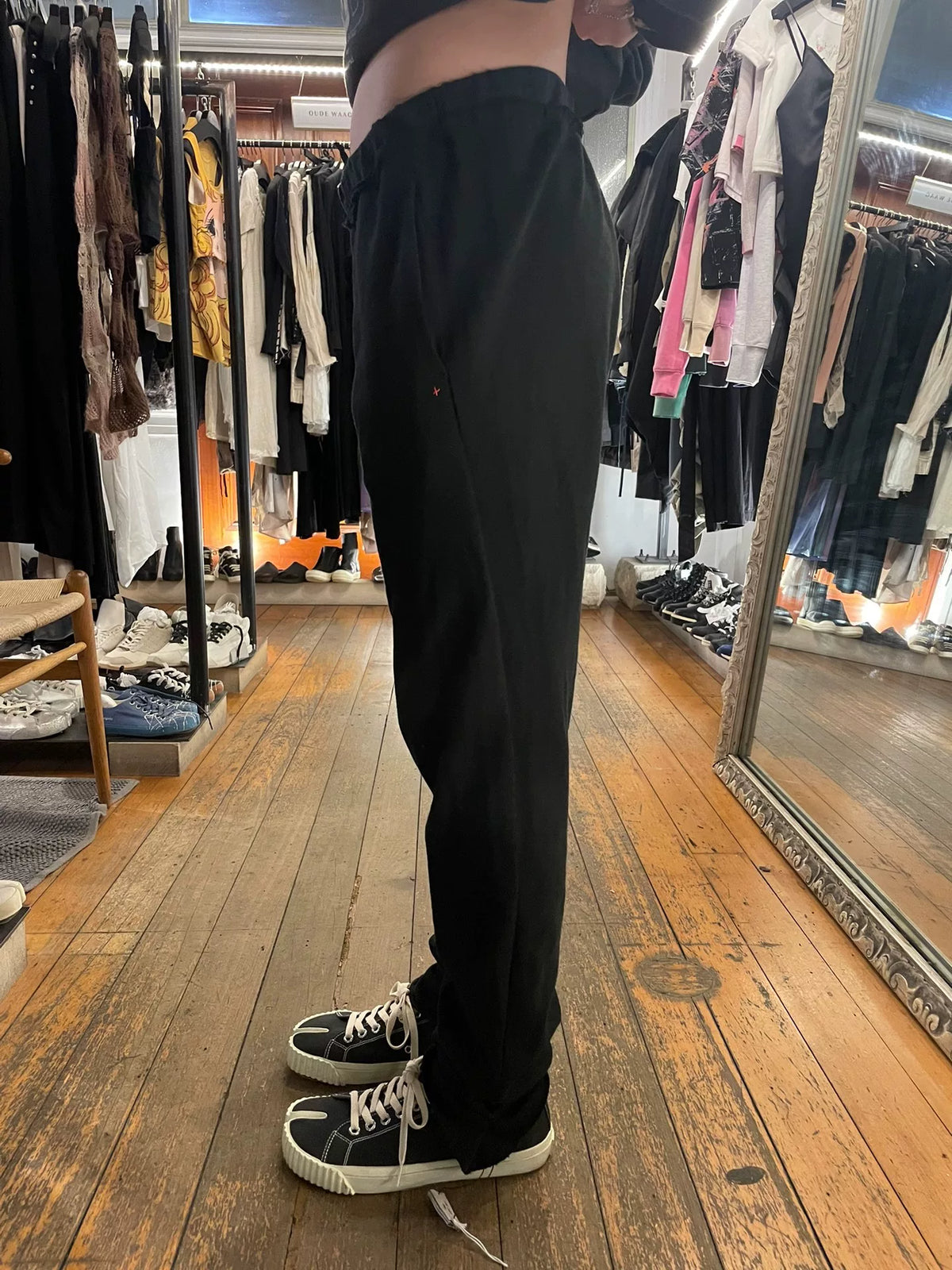 M.A+ FW16 Black Medium Fit Slip-On Cotton Trousers