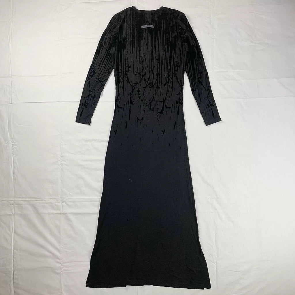 1998 Fall/Winter Jean Paul Gaultier Dripping Blood Velvet Stretch Maxi Dress
