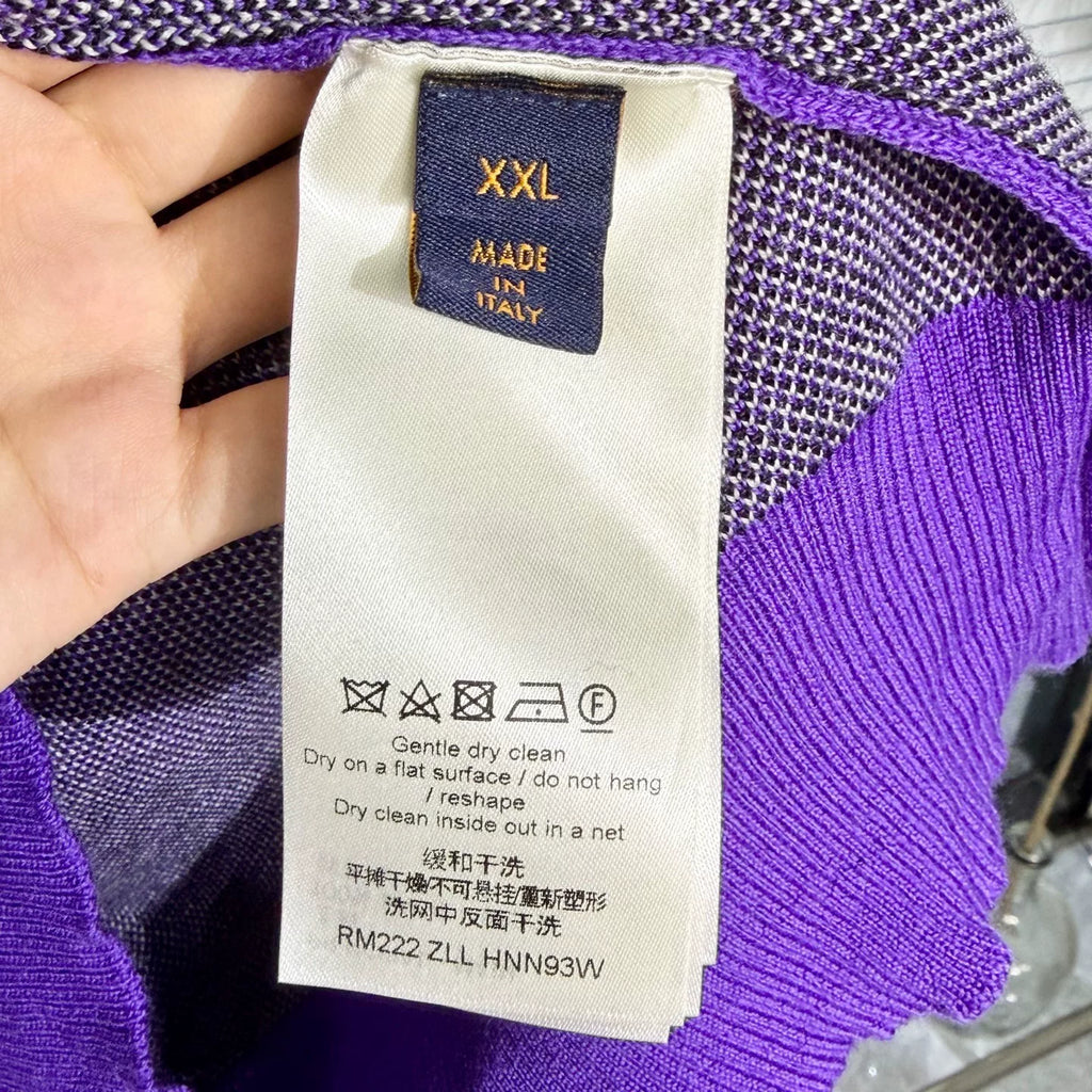 Louis Vuitton Wool Logo Purple Knit Sweater