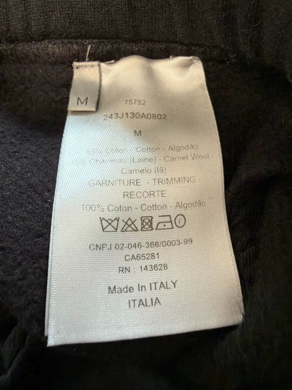 Dior Black Cashmere Blend Cuffed Pants