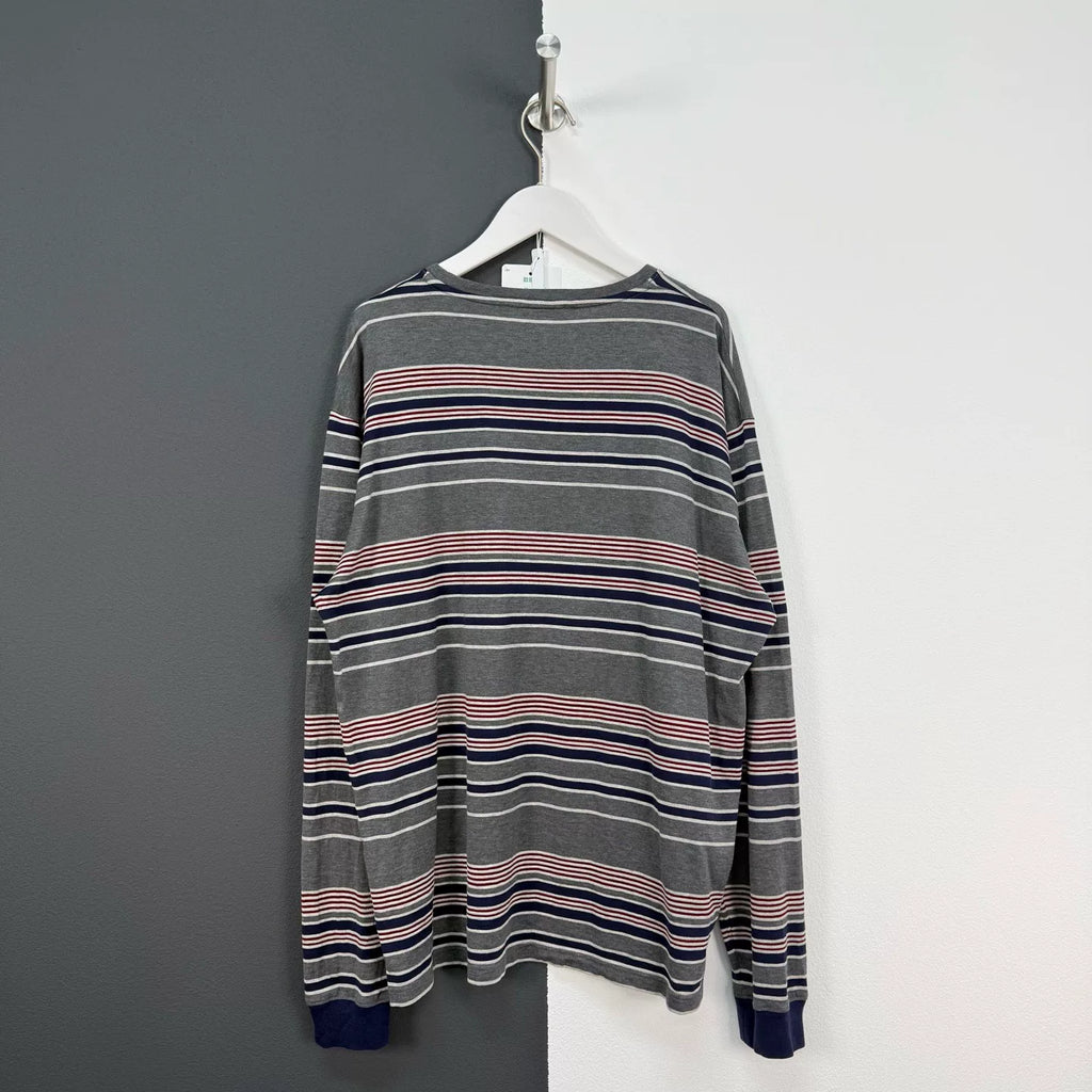 Miu Miu Automne Striped Logo Long Sleeve Top