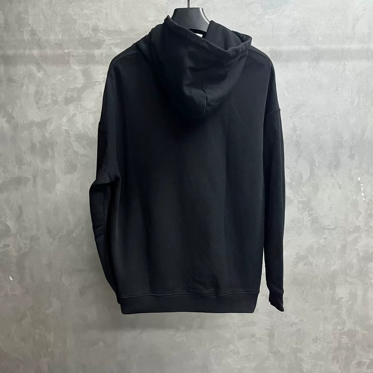 Loewe Black Logo Patch Drawstring Hooded Sweater