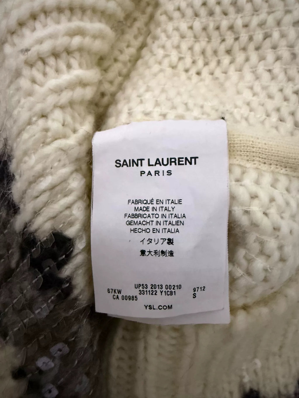 Saint Laurent 13AW Christmas Sequin Sweater by Hedi Slimane