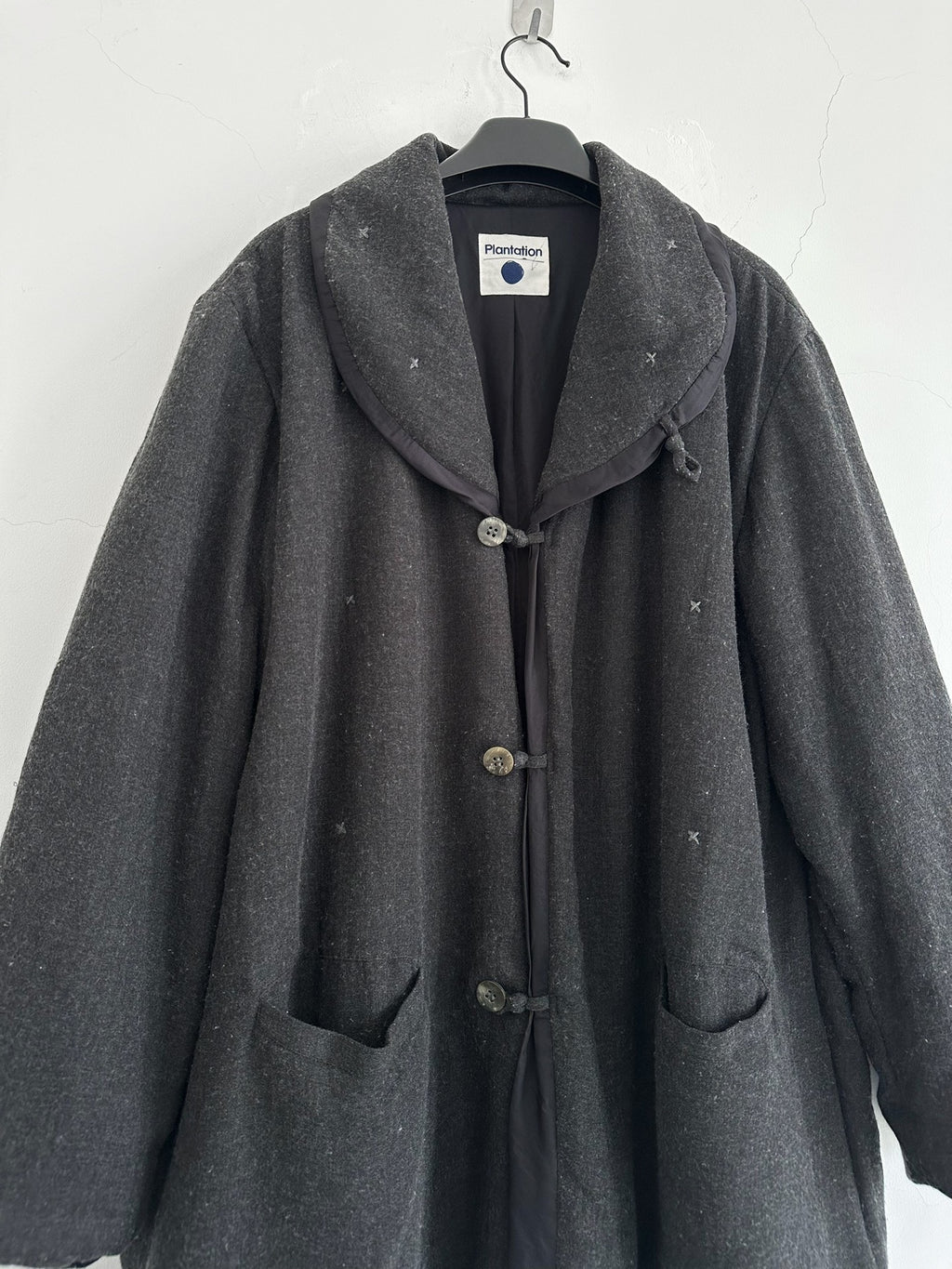 Issey Miyake 1995 Plantation line Dark gray wool frog-button jacket