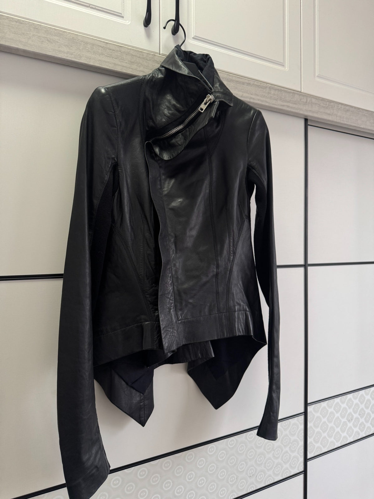 Rick Owens Sheepskin Naska Leather Biker Jacket