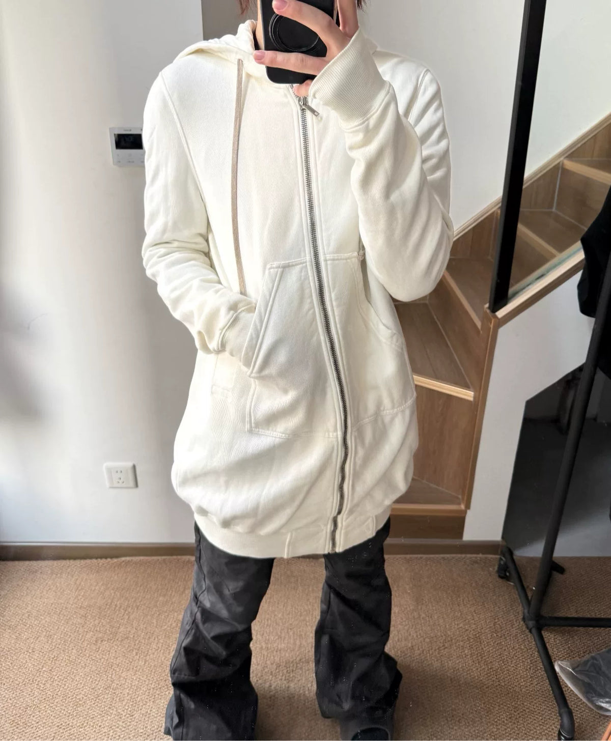 Rick Owens Off-White Hooded Jacket