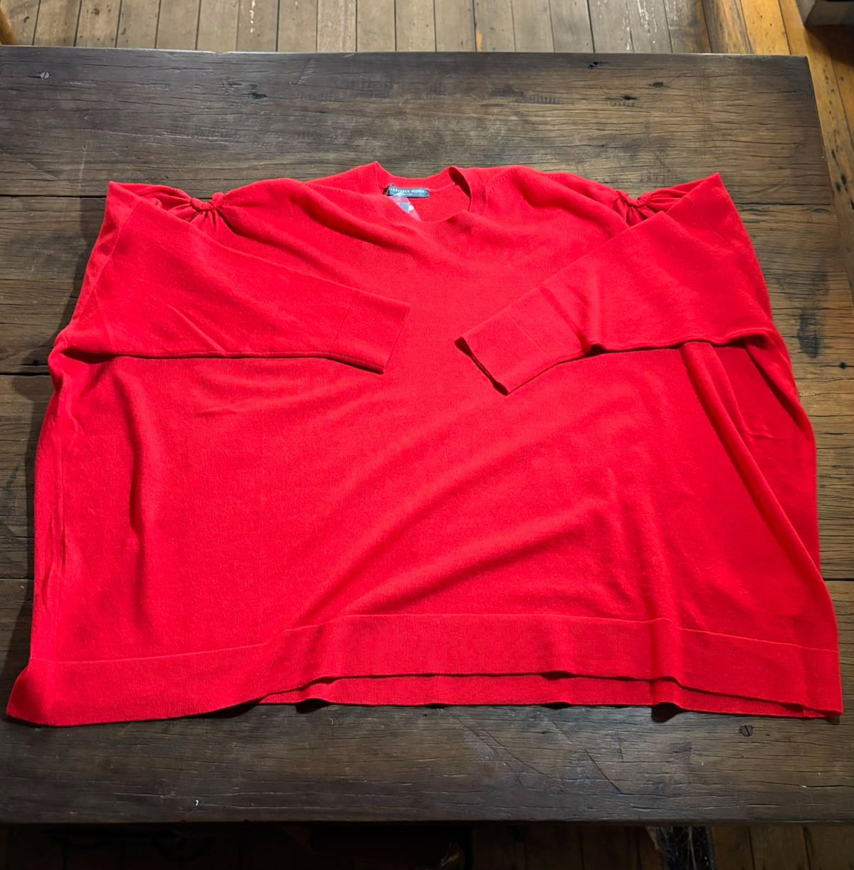 Alexander McQueen SS17 Red Shoulder Cutout Wool Sweater