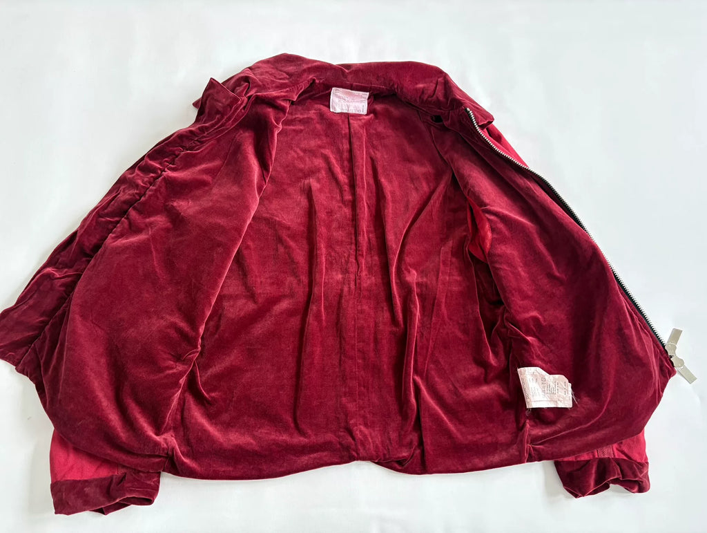 Sacai Vintage Zip Velvet Panel Denim Jacket