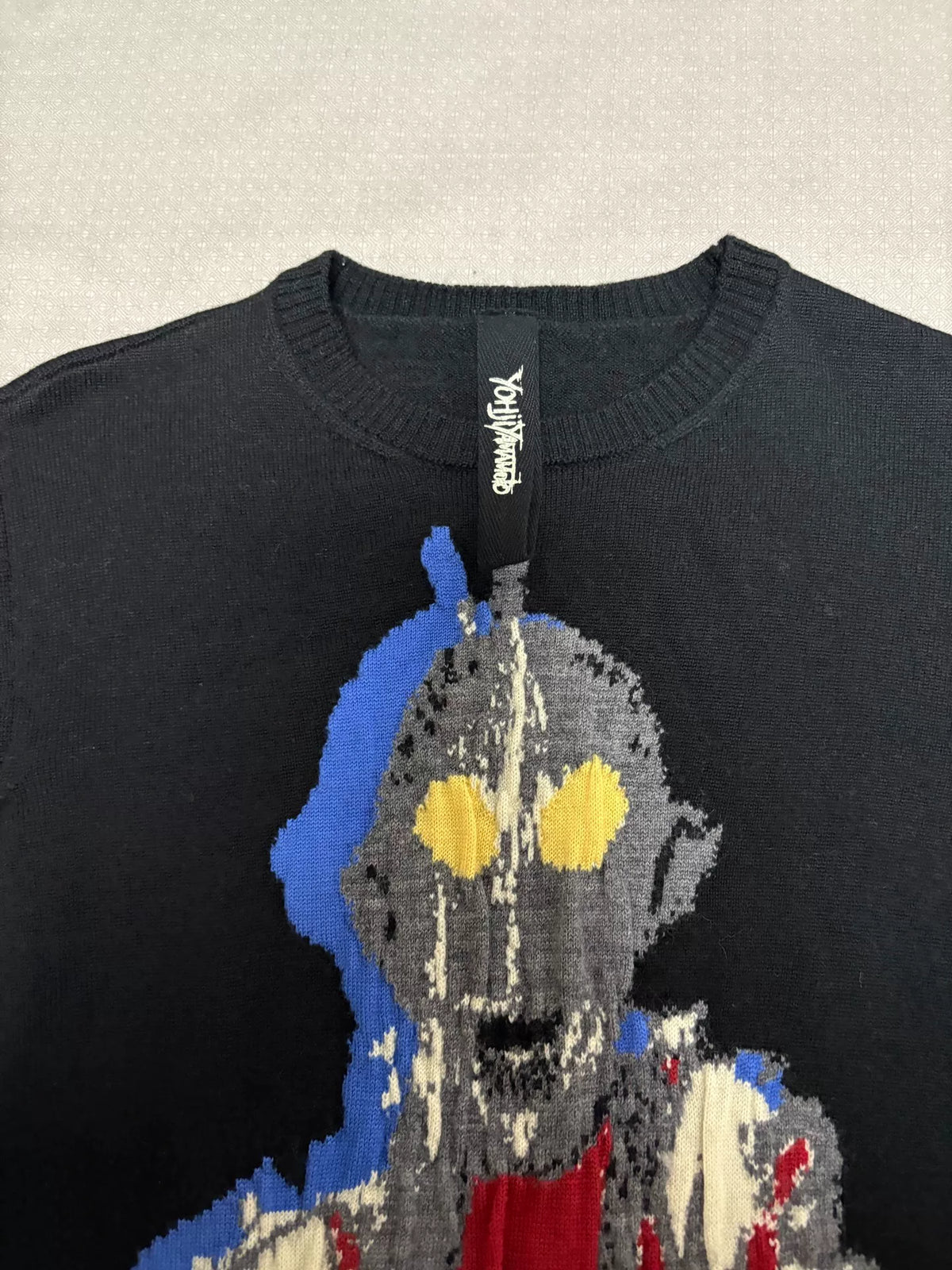 Yohji Yamamoto Groundy Knit Embroidered Pleated Sweater