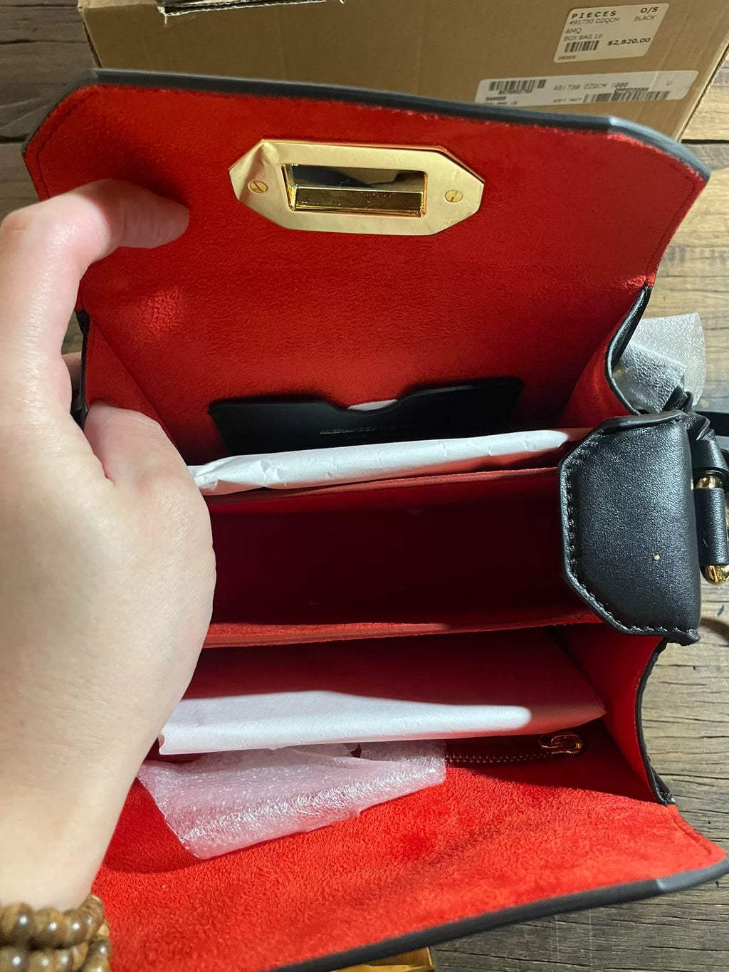 Alexander McQueen Black Metal Ring Square Box Tote Bag