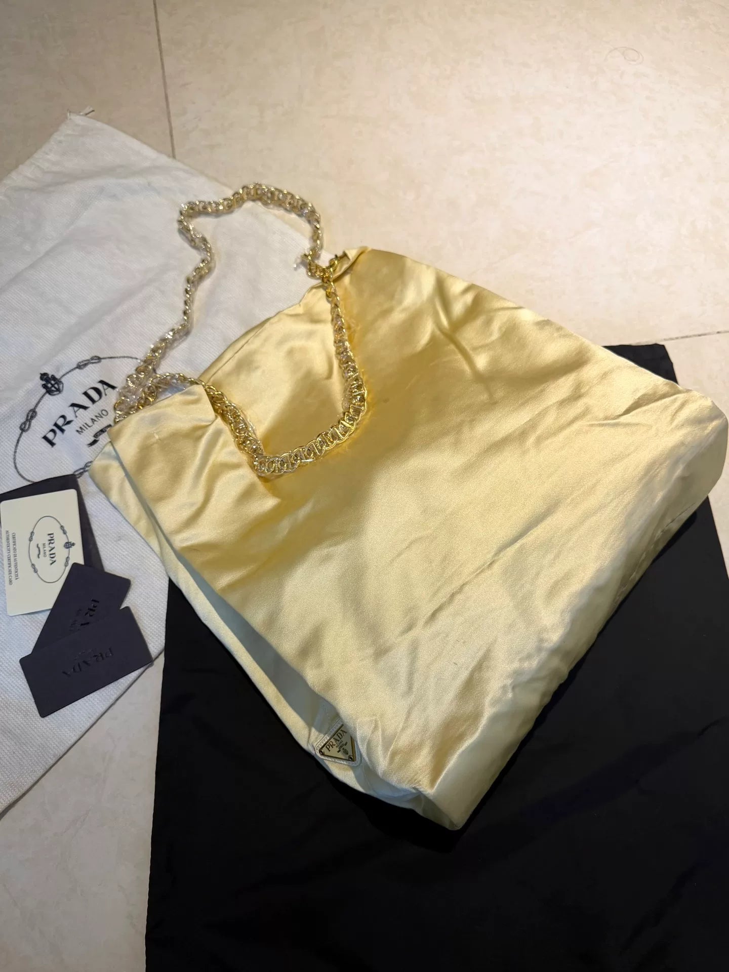 Prada Sports Label Crossbody Gold Bag