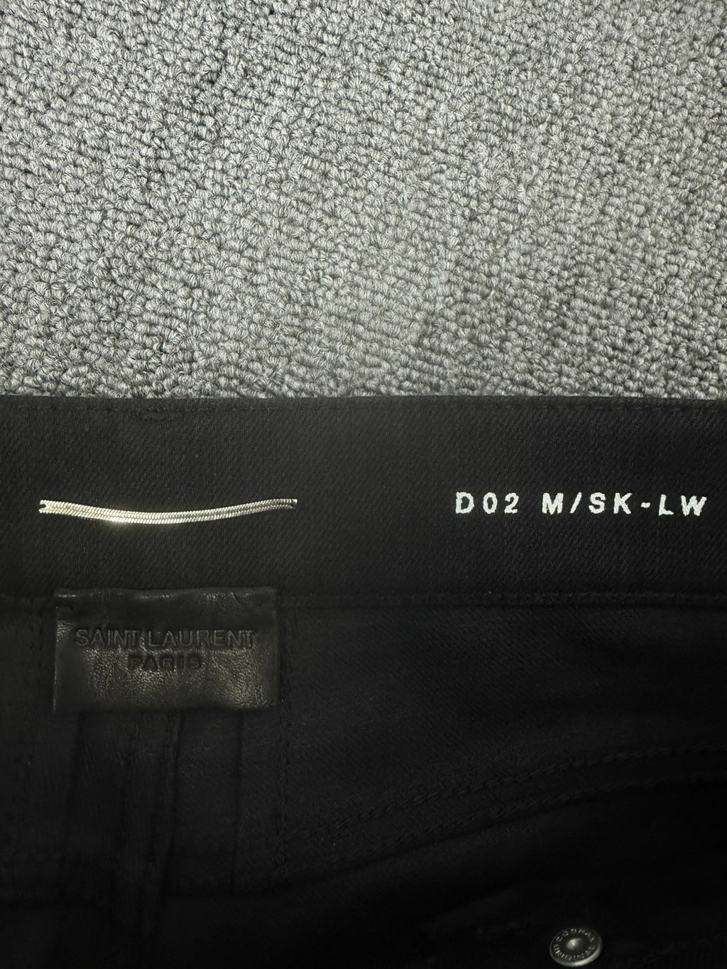 Saint Laurent Slp15fwd02 Zip Zipper Leather Black Jeans