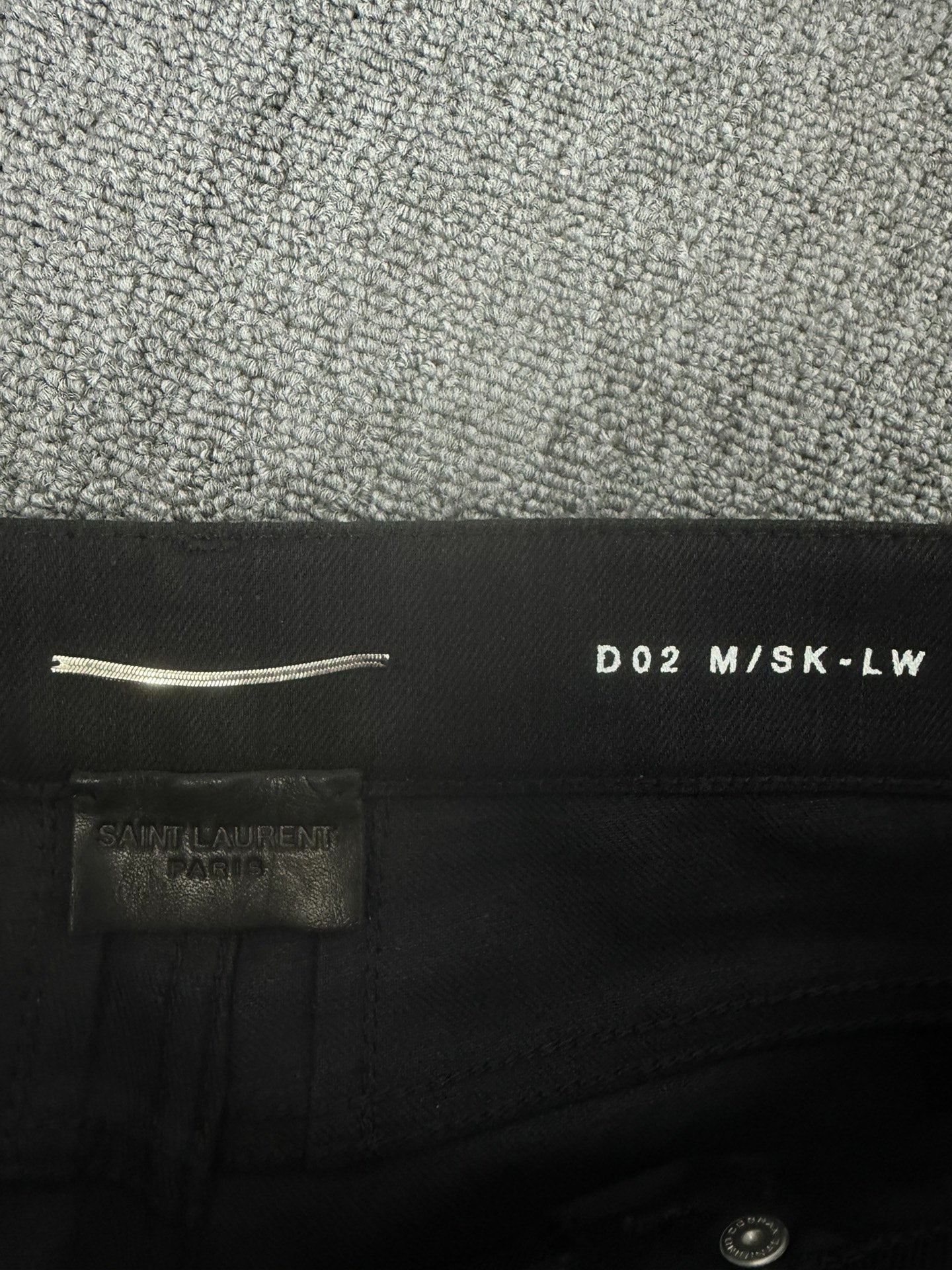 Saint Laurent Slp15fwd02 Zip Zipper Leather Black Jeans