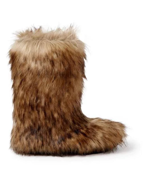 21AW CELINE HOMME Faux Fur Boots in Brown