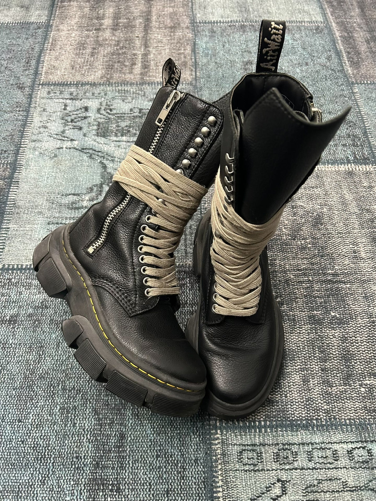 rick owens x Dr. Martens collaboration high-top Boots