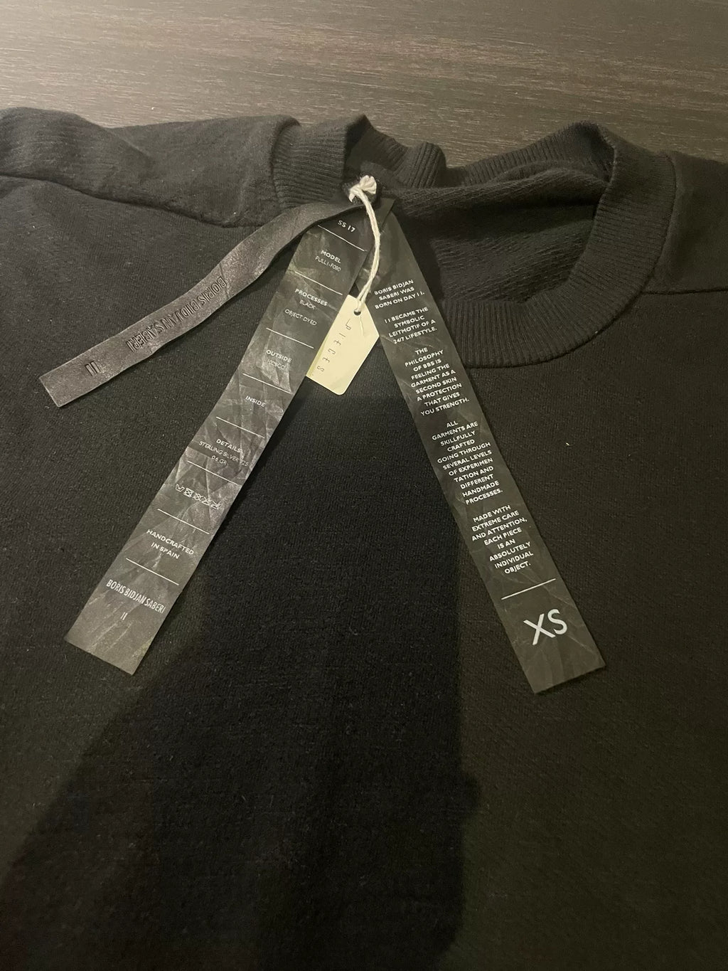 Boris Bidjan Saberi SS17 Black Pullover 1 Object Dye Cotton Sweater