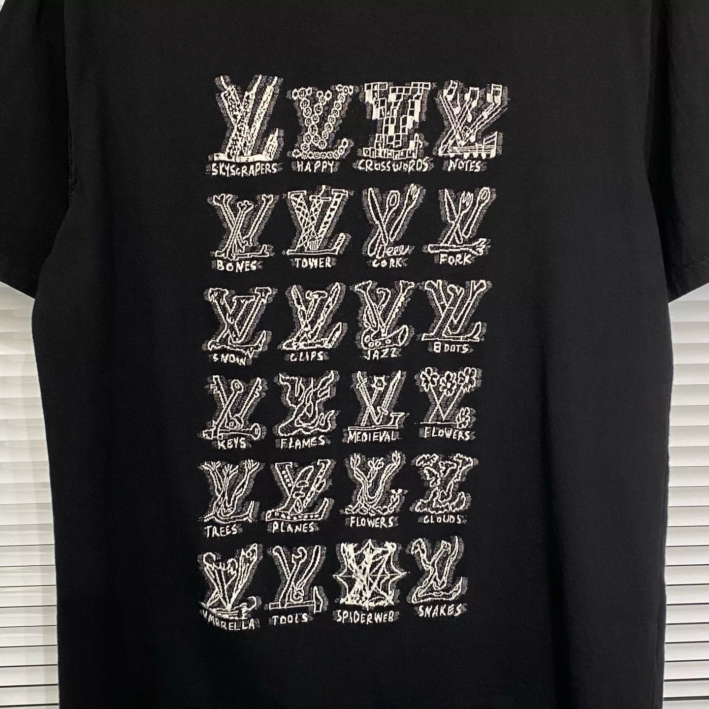 Louis Vuitton Gesture Jacquard All-Over Print Black Short Sleeve T-Shirt