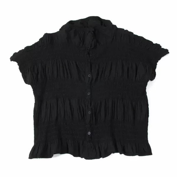 Issey Miyake Vintage Black Lace Pleated Top