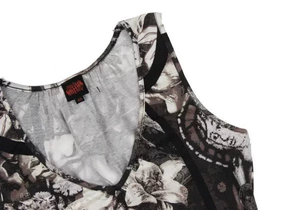 Jean Paul Gaultier Vintage Grey Portrait Floral Vest