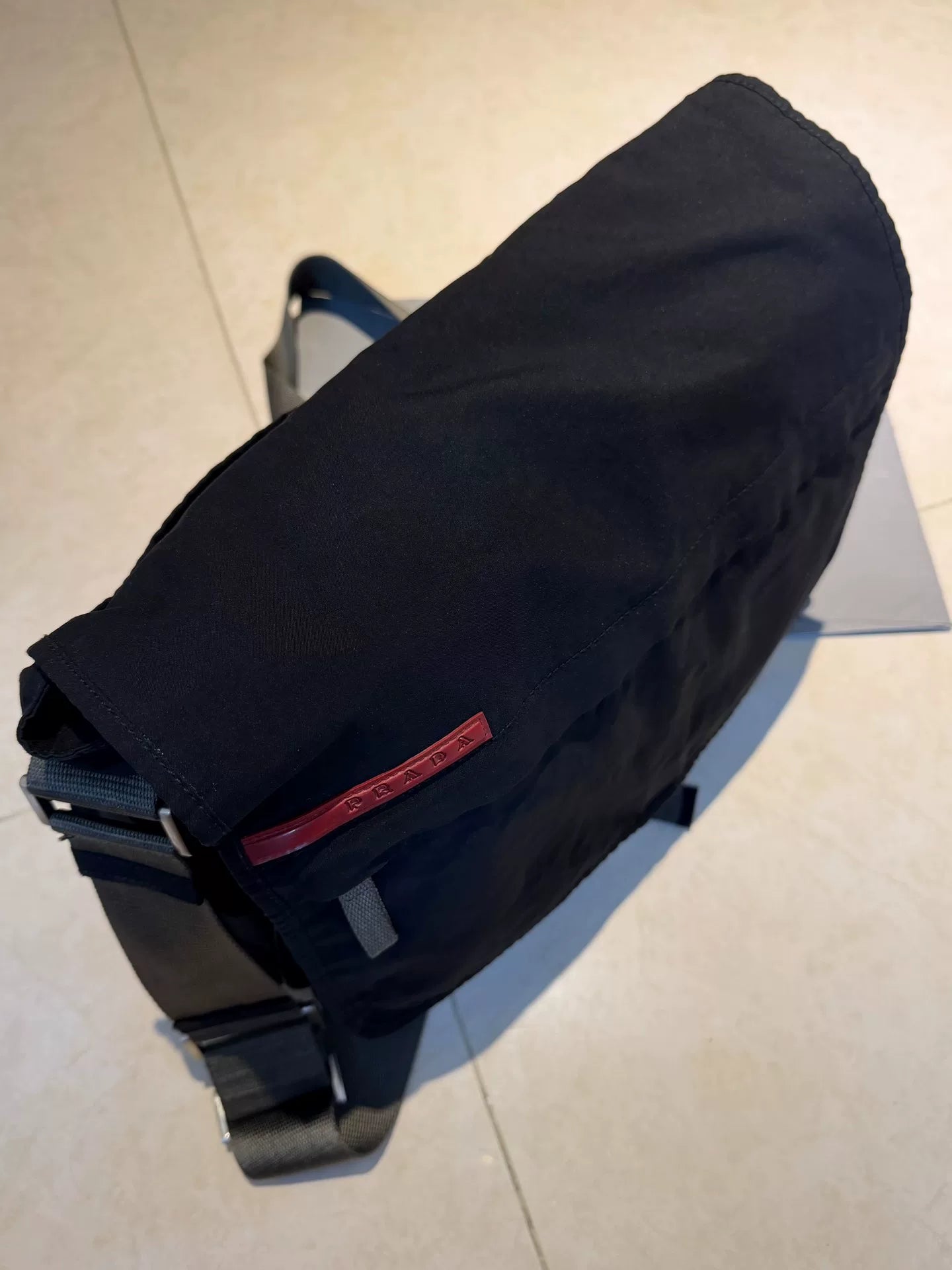Prada Sports Label Crossbody Silver Bag